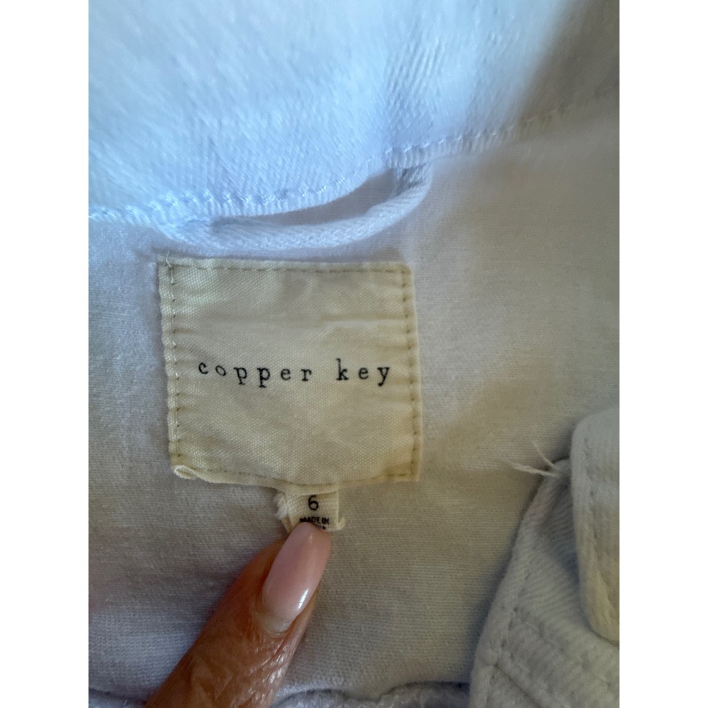 Copper Key White Denim Trucker Jacket Girls Size 6 Stretch Cotton F94BC300X - Picture 3 of 7
